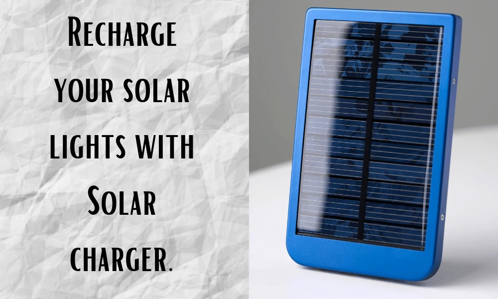 Use a solar charger to charge solar light indoors